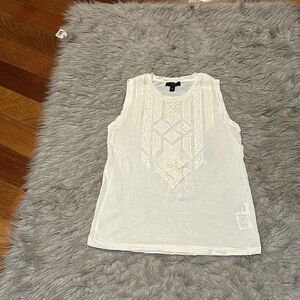 Jcrew women’s sheer white‎ lace embroidered cotton tank top